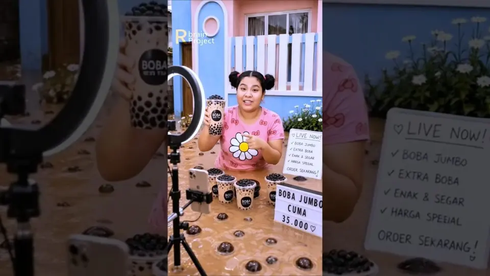 Thumbnail Short resmi jual BOBA pakai genangan air di komplek
