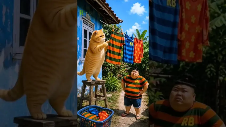Thumbnail Short resmi LANANG nyuruh KUCING OREN jemur baju